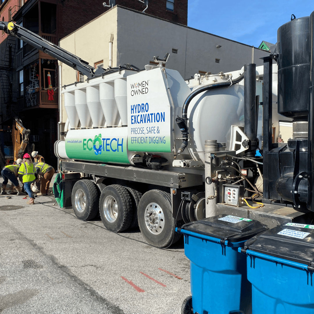 Working in conjunction with traditional excavation equipment in tight city quarters to expose existing water services.