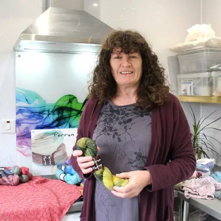 Steph in dye studio - visit me!