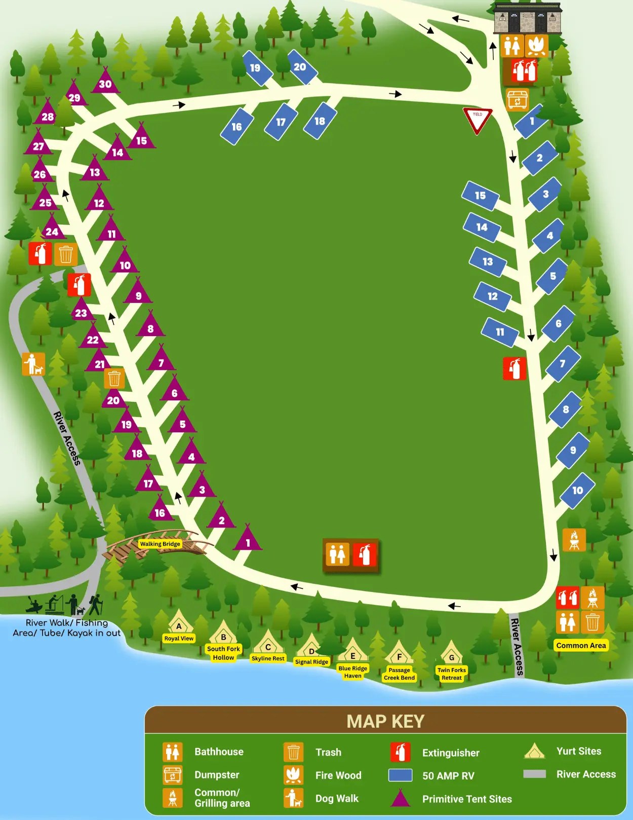 South River Campground Map