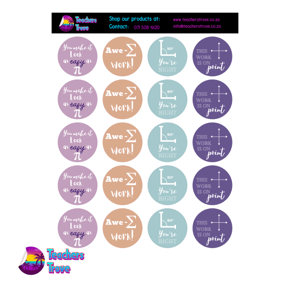 Second image of Large Punny Math Sticker Pack