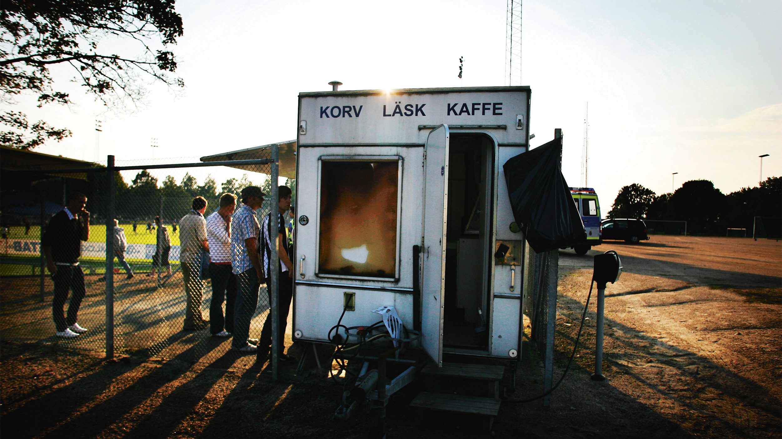 En kiosk på Vångavallen i Trelleborg