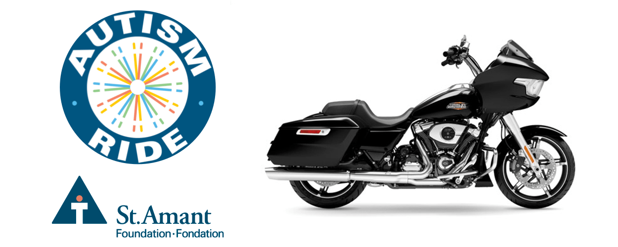 Autism ride and raffle - motorcycle banner with st.amant logo