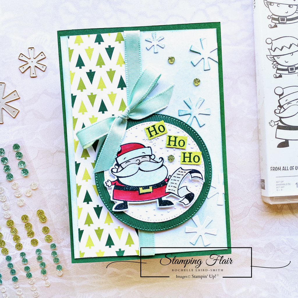 #30DayChristmasCardmakingChallenge, Signs of Santa, Stampin' Up!, 30 Day Christmas Cardmaking Challenge, Martin's Mayhem, Merry Bold & Bright DSP, Christmas Card