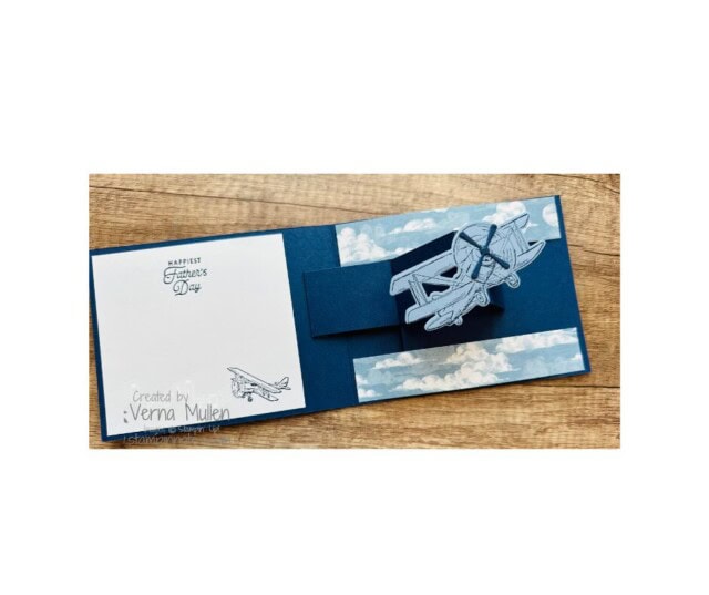 picture of Adventurous Sky blue pop up card inside