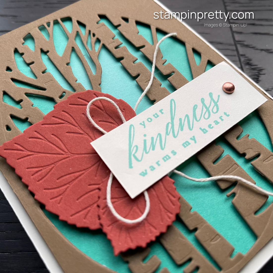 Construct this Kindness Card using the Perched In a Tree Bundle by Stampin' Up! Autumn Card Created by Mary Fish Stampin' Pretty