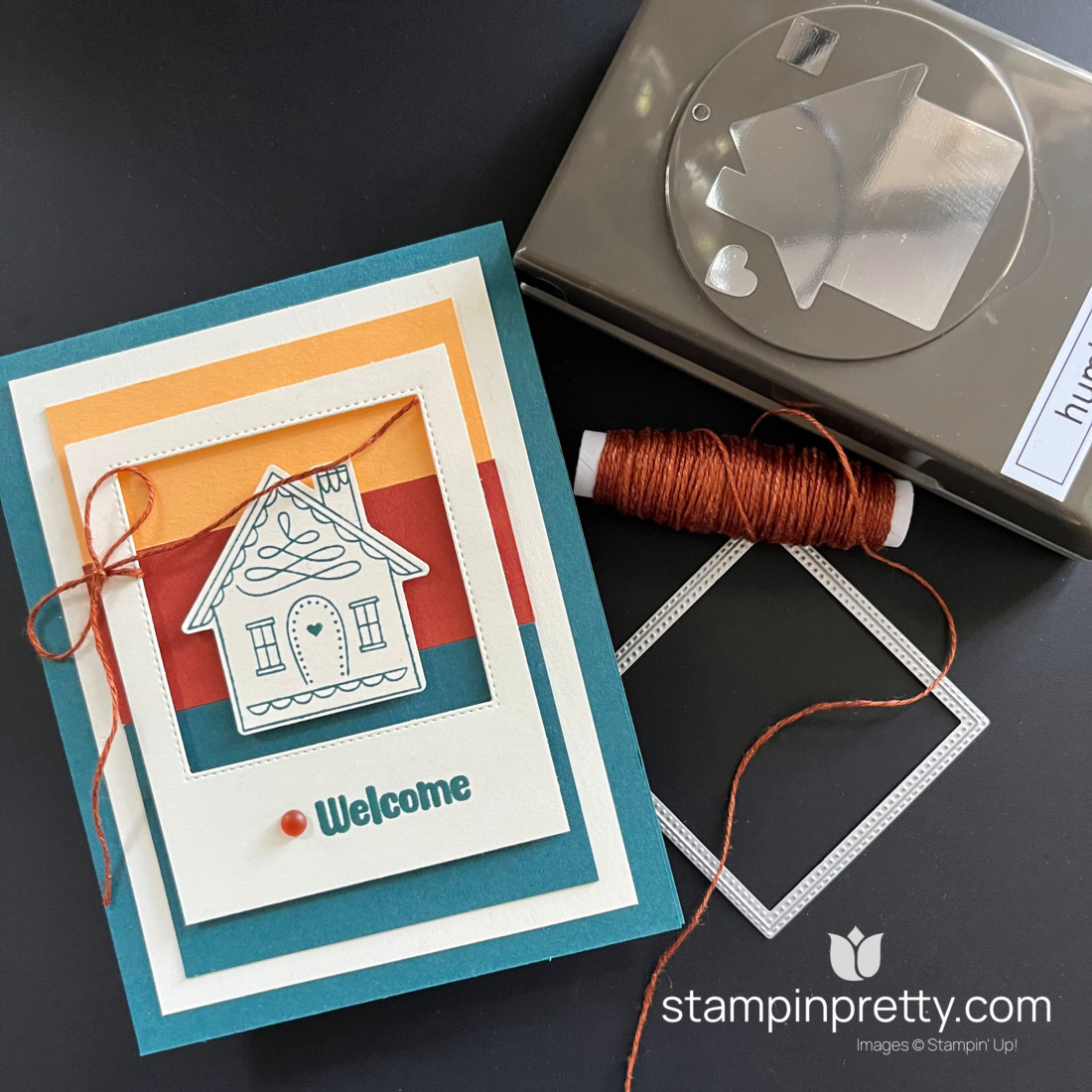 Learn how to create this easy color block portrait card using the Humble Home Bundle by Stampin&#039; Up! Clean and Simple Card by Mary Fish