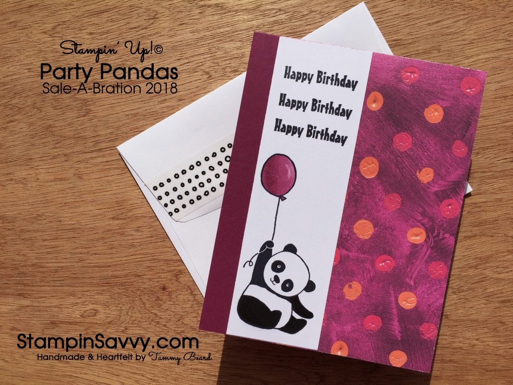 Party Pandas Painted With Love Simple Birthday Card