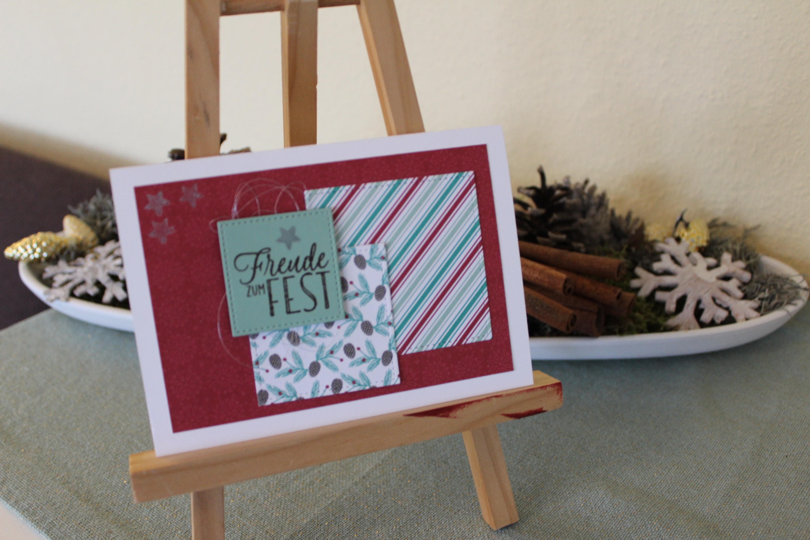 Weihnachtskarte – Framelits Formen Stickmuster trifft auf Drauf und Dran