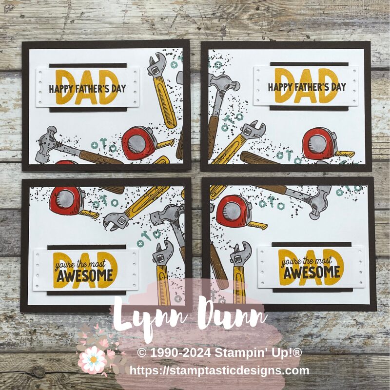 Stamp 4 Cards at Once with Trusty Tools