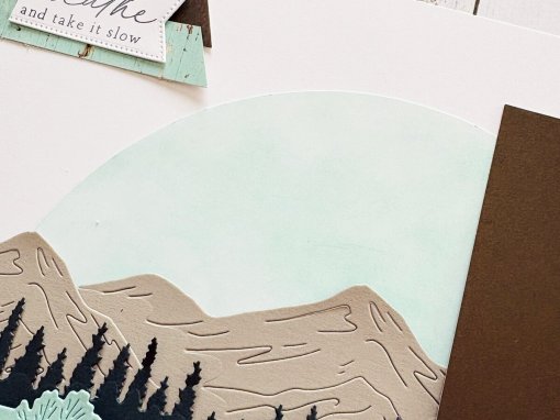 Scenic Adventure ” Just Breathe” Scrapbook Page Sneak Peak