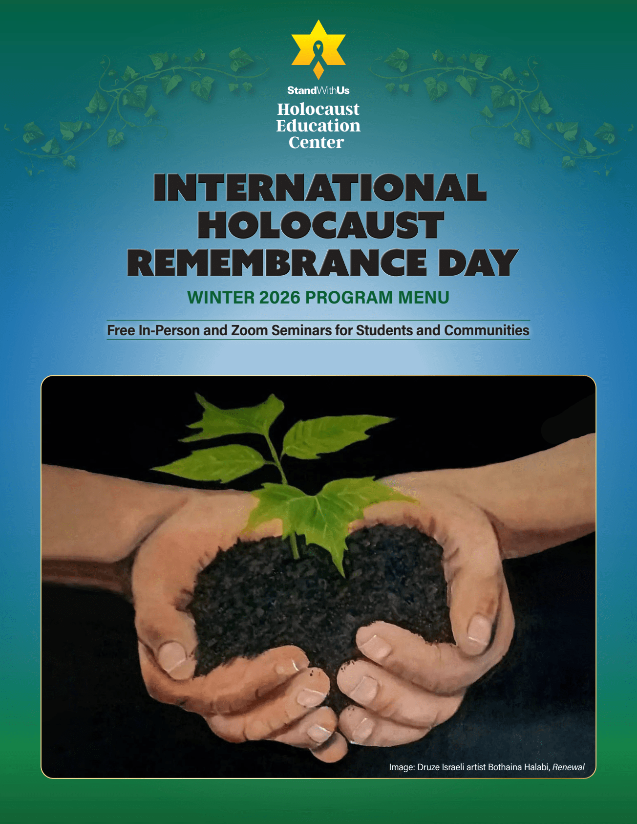 Holocaust Education Center Winter 2026 Program Menu StandWithUs HEC Winter 2026 Program Menu COVER 