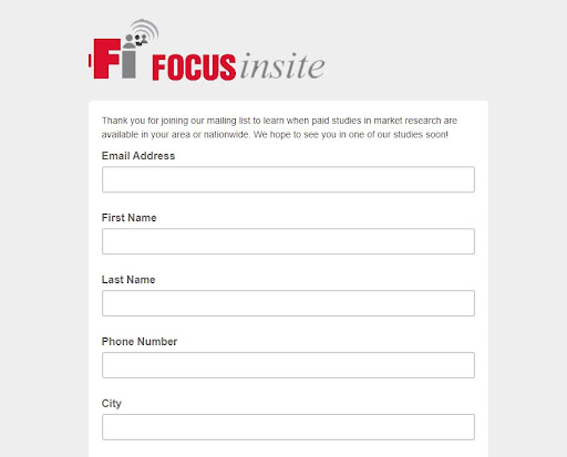 focus insite sign up