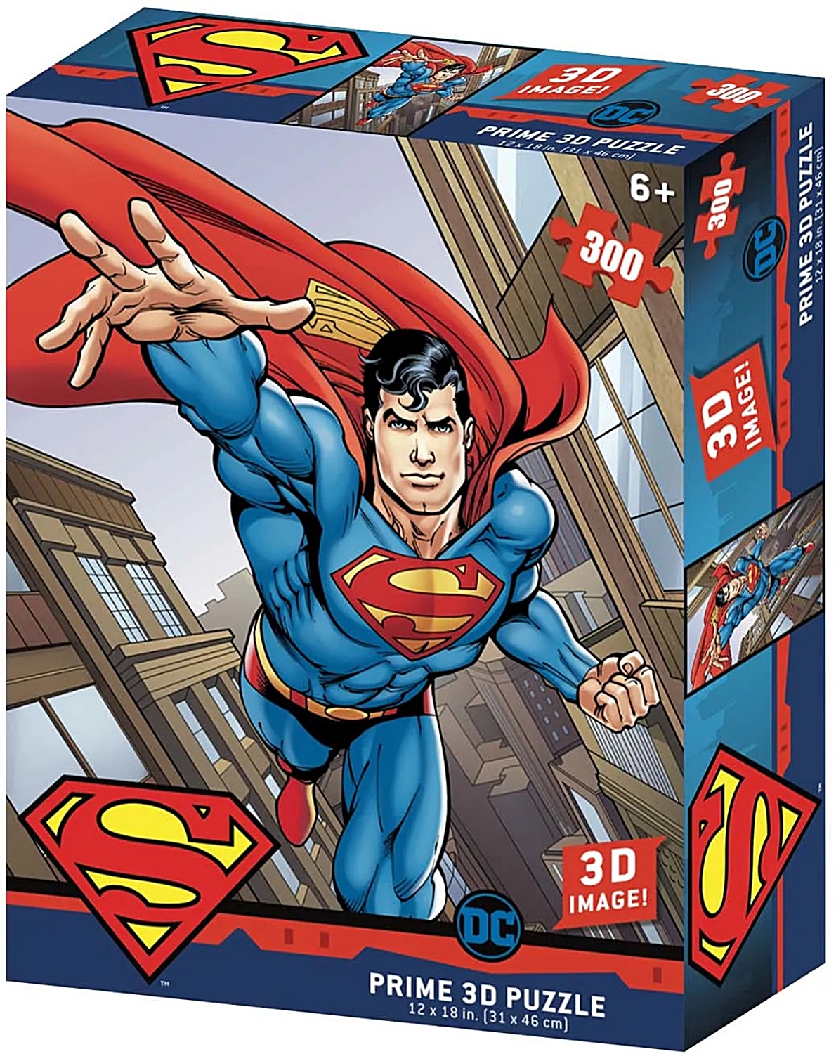 Superman Flying Comic Art Image 300 Piece Prime 3D Jigsaw Puzzle