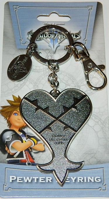 Walt Disney Kingdom Hearts Heartless Logo Pewter Key Ring Keychain