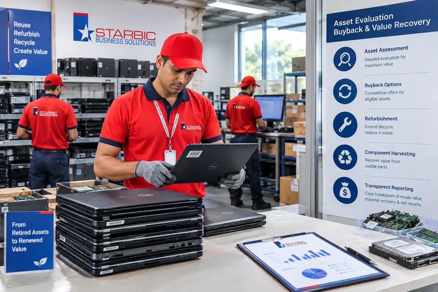 Starbic| Services | IT Asset Disposition (ITAD) & E-Waste Management | Asset Evaluation, Buyback & Value Recovery