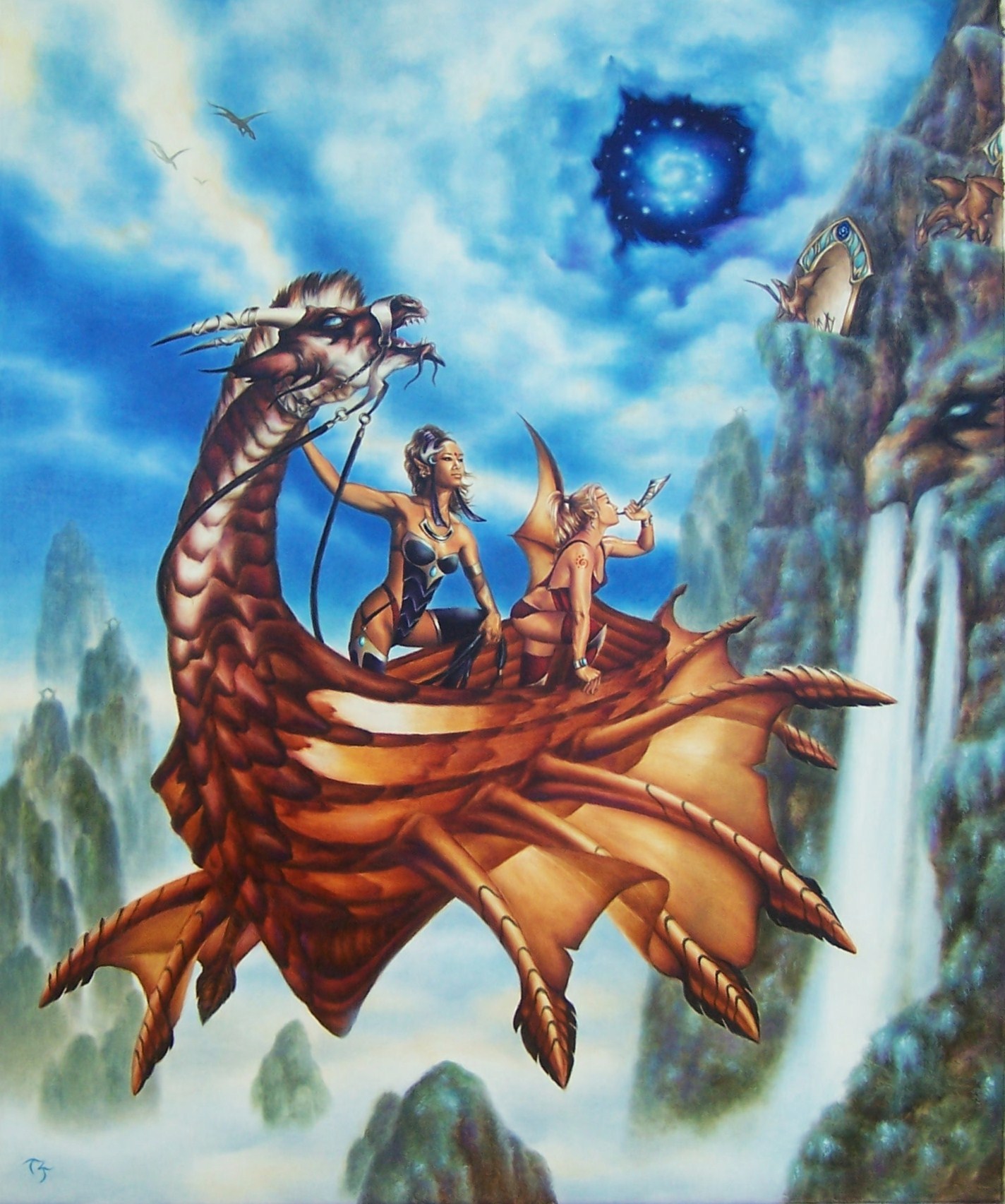 The Arrival (Heavy Metal cover redux)~ Original oil framed 20x24 $3000 ~ 11x14 prints $30