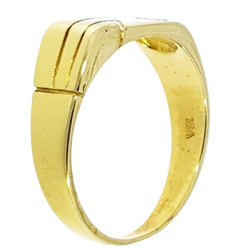 Alternative view of Gouden Jongensring 0.05 crt Diamant 14 karaats