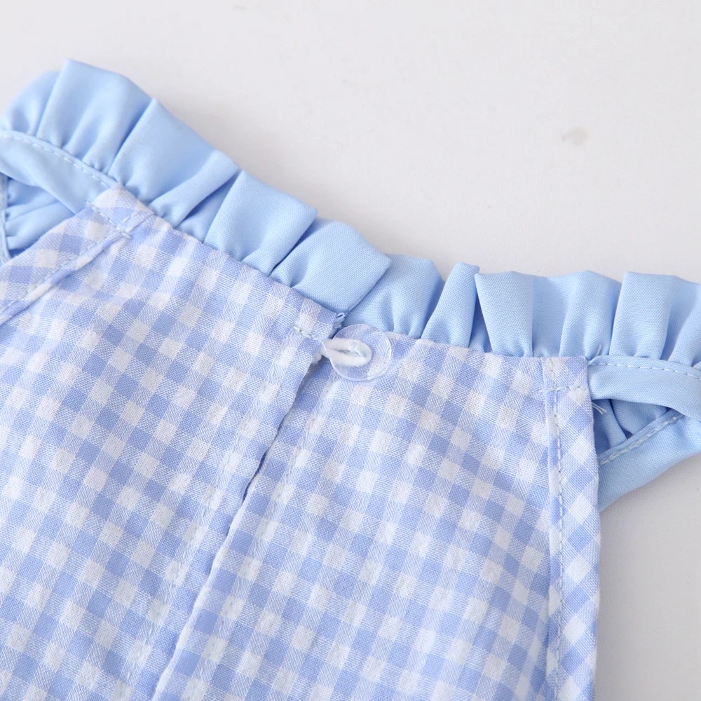 Humor Bear Summer Girl's Dress Checkered printed bow halter dress Fashion Princess Dress Casual Dresses For 3-7Y Girls - Image 5