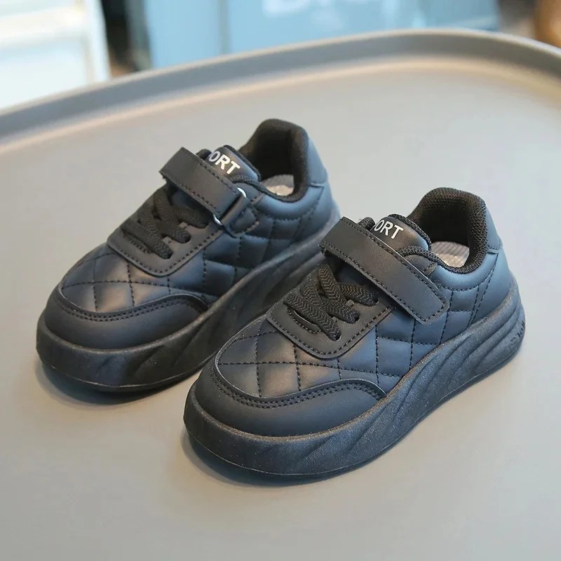 Solid Color Children's Sports Shoes Sewing Thread Kids Fashion Luxury Style Hook Loop Soft Thick Sole Shoes Outdoor Non Slip - Image 2