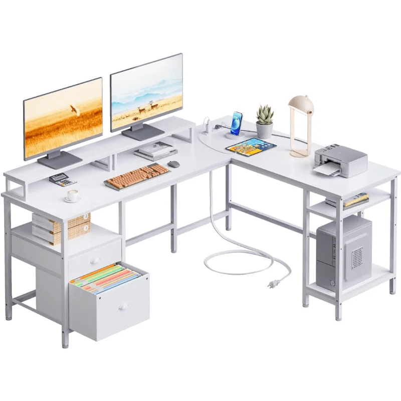 Furologee-White-66-L-Shaped-Desk-with-Power-Outlet-Reversible-Computer-Desk-with-File-Drawer-2
