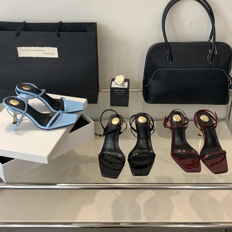 Eilyken New Summer Fashion Narrow Band Square Toe Women Sandal Gladiator Thin Heel Dress Shoes Zapatos De Mujer - Image 6