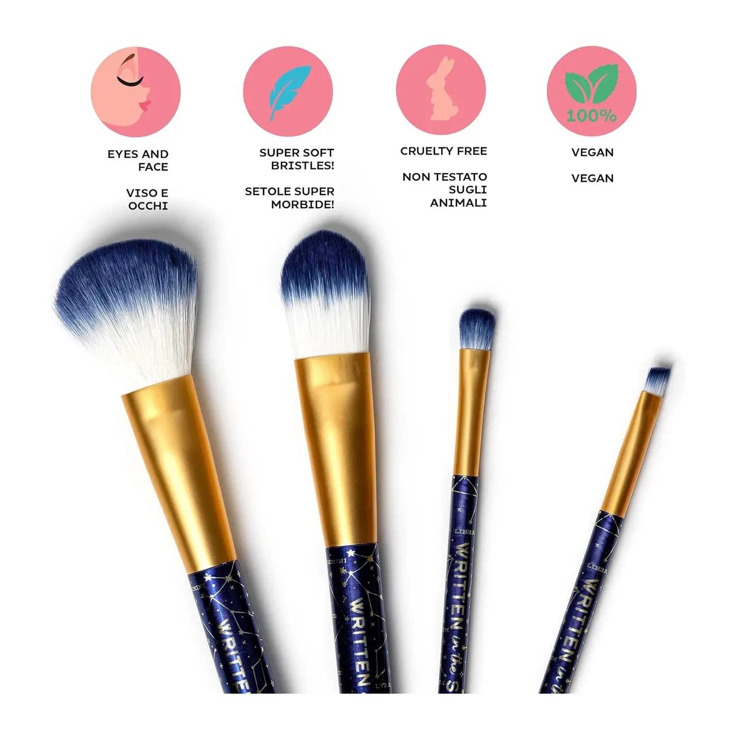 4 pennelli per il trucco - oh my glow! - stars
