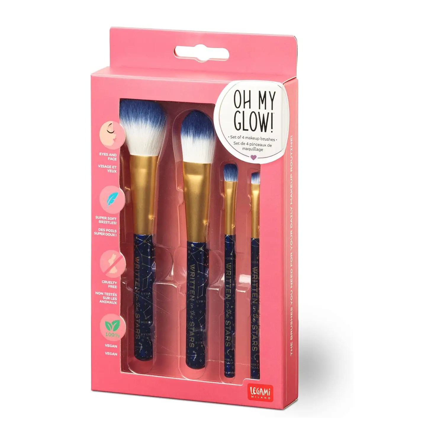 4 pennelli per il trucco - oh my glow! - stars