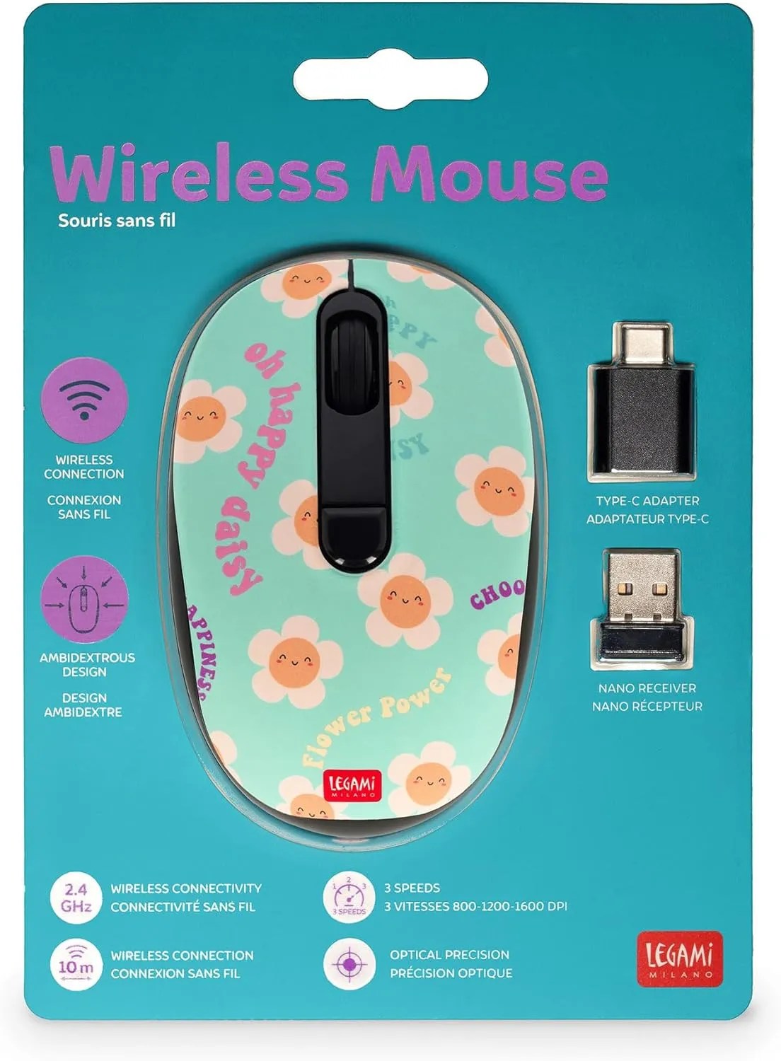 Wireless mouse - green - daisy