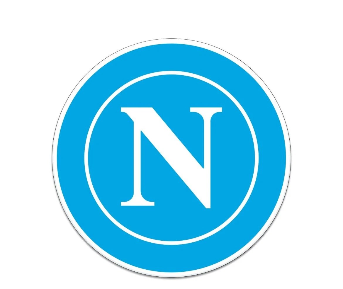 Portachiavi in pvc morbido logo bianco napoli su fondo celeste