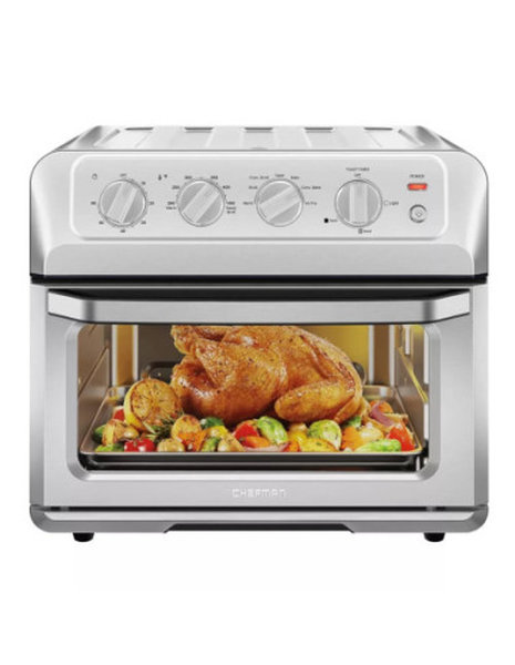 HORNO TOSTADOR AIRFRYER CHEFMAN 20LTS 7 EN 1 PERILLAS APAGADO AUT. ACERO INOX.
