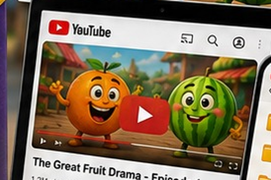 YouTube video of a talking fruit drama episode