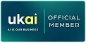 UKAI official member badge (blue and green) with 'OFFICIAL MEMBER' text