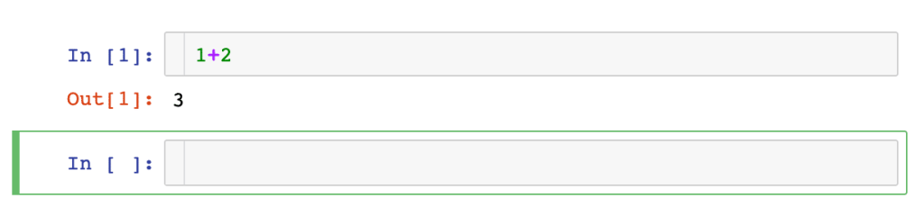 Jupyter Notebook 新手村 操作方法為在 cell 中按下 Shift+Enter 執行程式並輸出結果