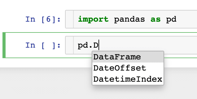 Jupyter Notebook 新手村 呼叫 pandas 第三方函式使用 Tab 來幫助我們找尋需要的function