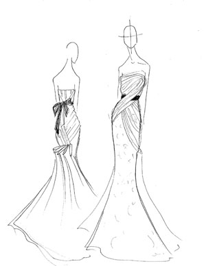 рисовать свадебные платья