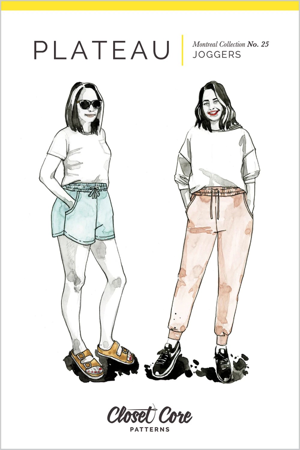 Plateau Joggers Women's Sewing Pattern|Pants or Shorts Paper Pattern| Sizes 0-20 Printed Pattern by Closet Core