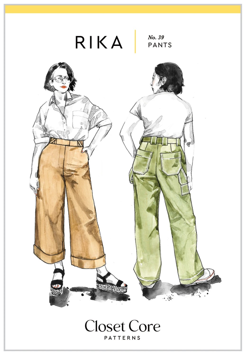 Rika Pants Women's Sewing Pattern|Two variations Paper Pattern| Sizes 0-20 Printed Pattern by Closet Core
