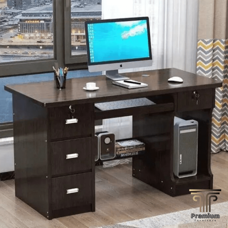 Modern office table with file shelf workstation