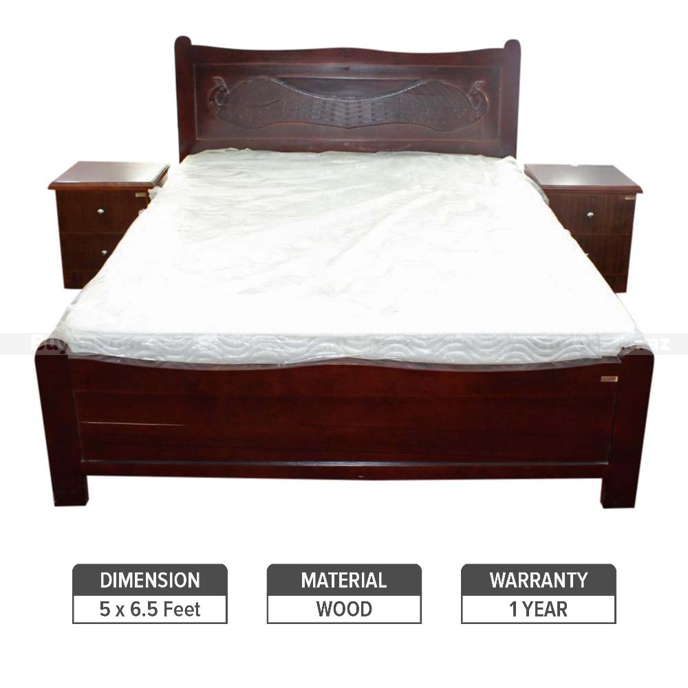 Sunrise Furniture Pine Wood Queen Size Bed With 2 Side Table Walnut Buy Online At Best Prices In Nepal Daraz Com Np