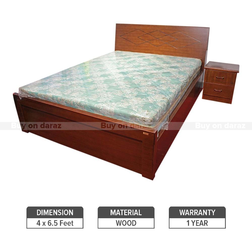 Sunrise Furniture Seesau Wood Frame Small Size Bed With 1 Side Table Walnut Buy Online At Best Prices In Nepal Daraz Com Np