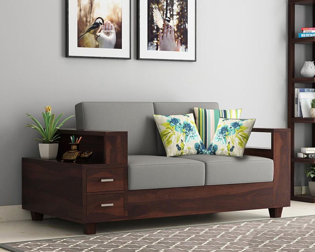 Solace 2 Seater With Cushion Wooden Sofa Walnut Finish Buy Online At Best Prices In Pakistan Daraz Pk