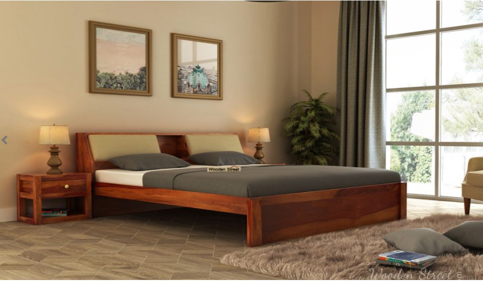 Walken Bed Without Storage King Size Honey Finish Buy Online At Best Prices In Pakistan Daraz Pk