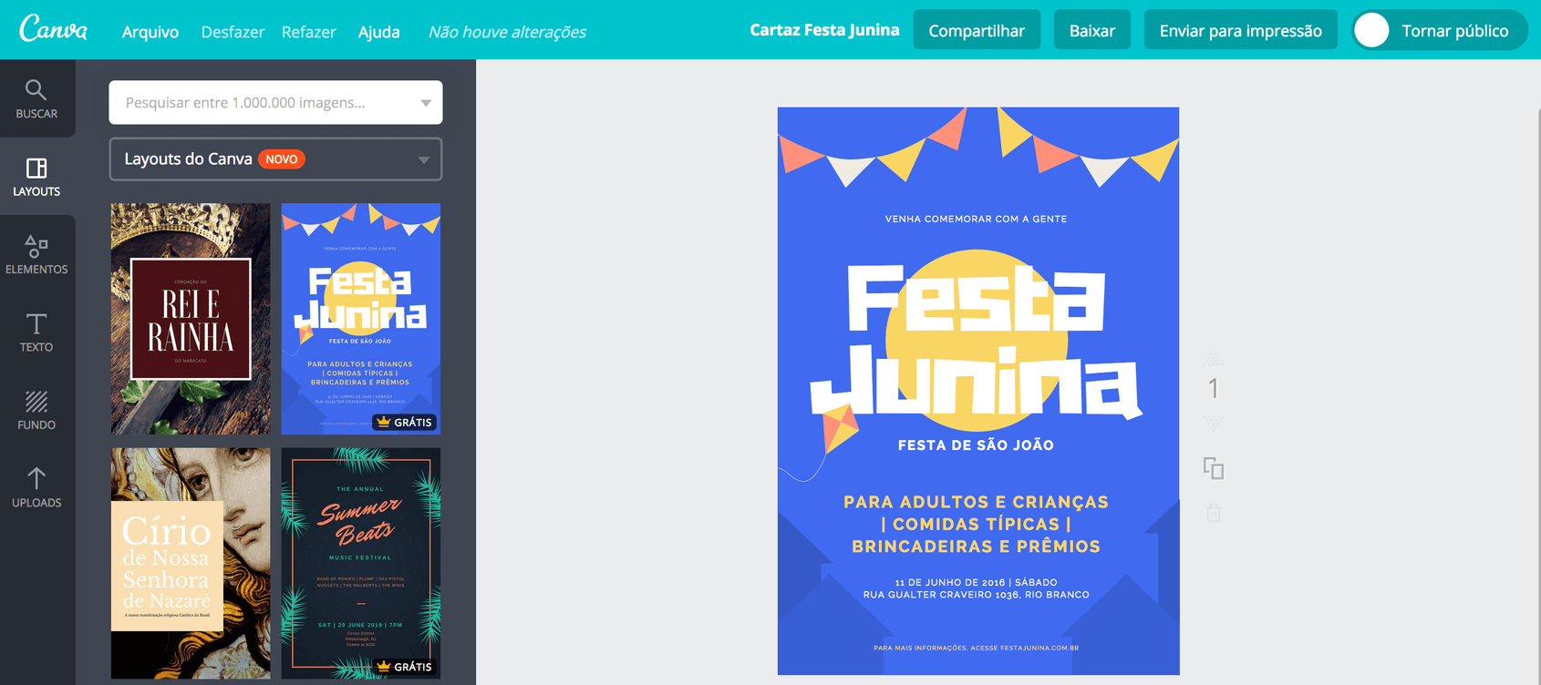 pic Cartaz De Live Junina canva