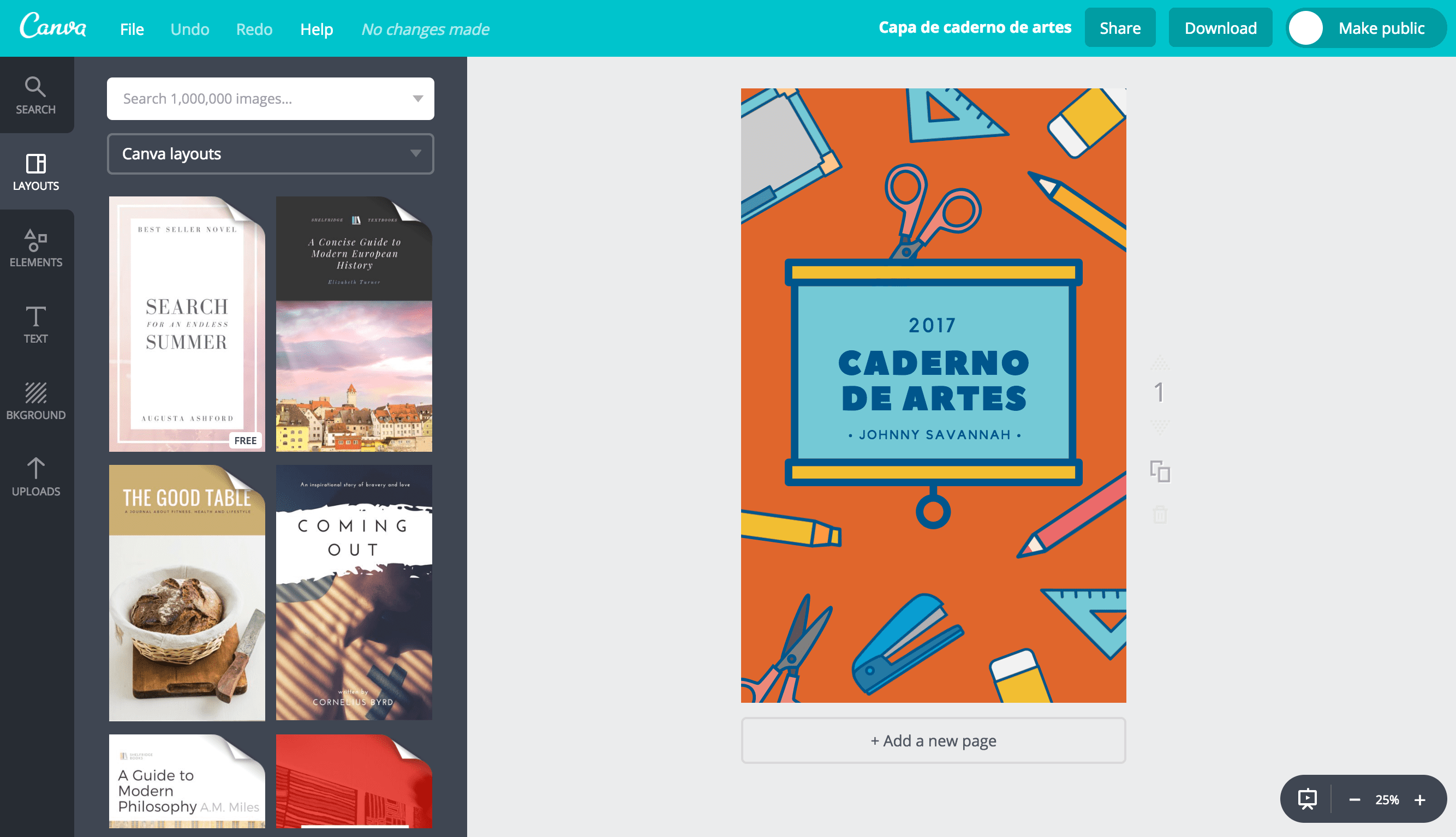 Crie Capa Para Caderno De Artes Online Com O Canva