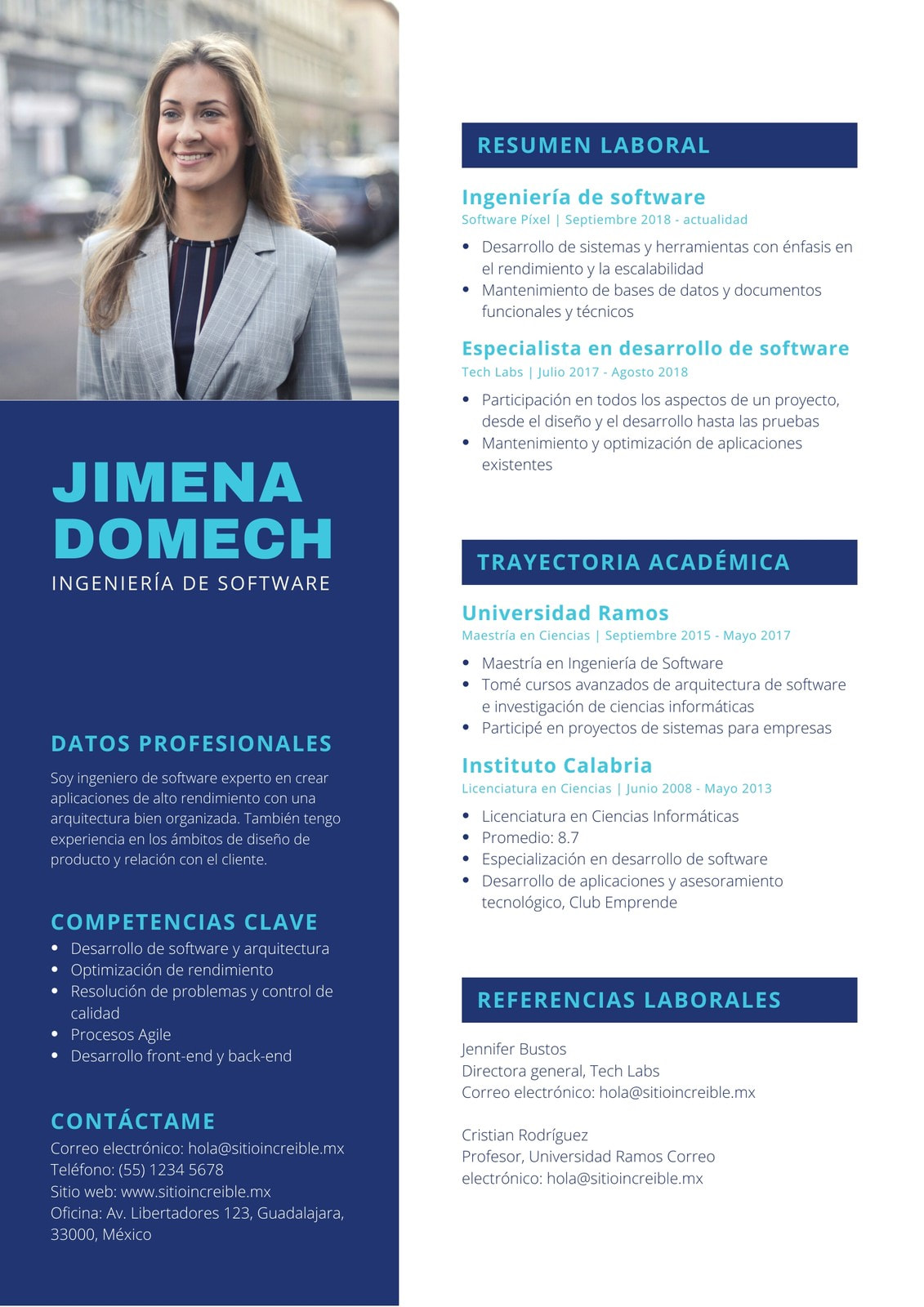 Este tema dispone de un diseño. Diseña un currículum vitae con foto online gratis - Canva