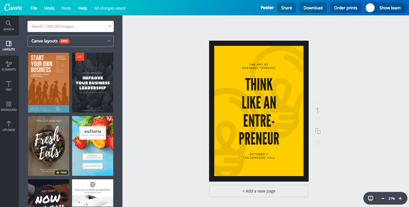 Membuat Poster Niaga Bebas Kustom, Gratis - Canva 856_X_1690_png