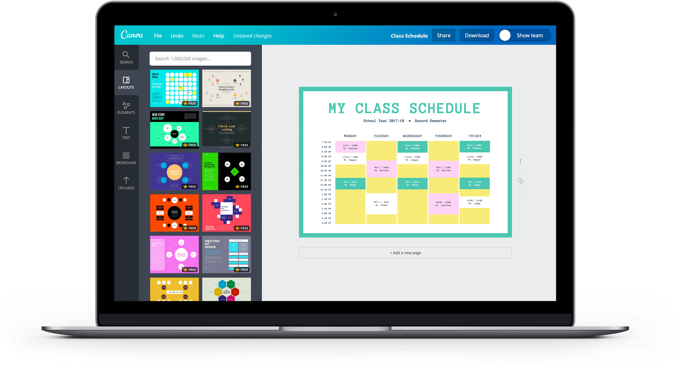 Membuat Jadwal Kelas Dengan Beragam Contoh Desain Canva