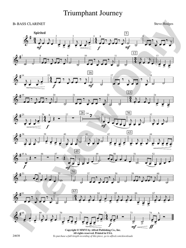 Triumphant journey: b-flat bass clarinet: b-flat bass clarinet part