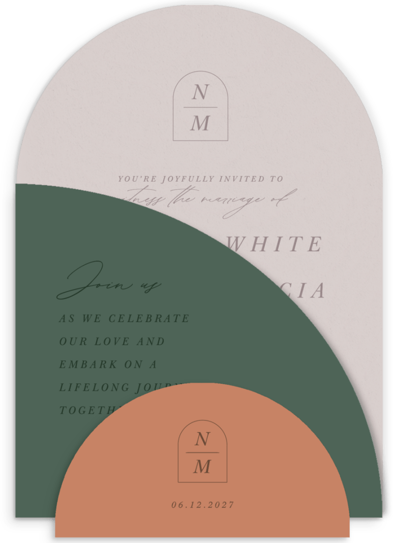 Color Blocks Wedding Arch Programs By Basic Invite - Stunning Nature Illustration - 4K