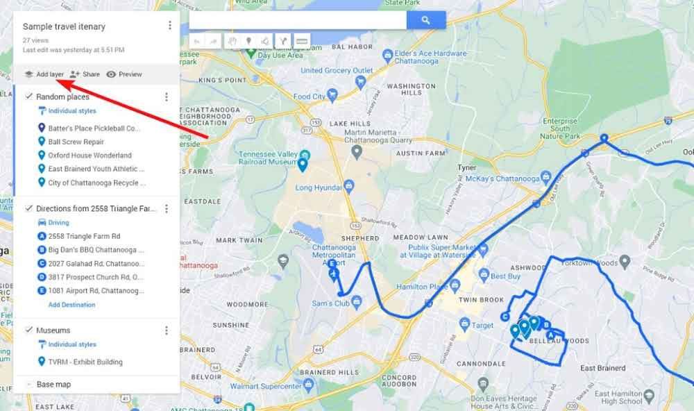How To Use Google Maps Trip Planner To Travel Like A Pro Beebom Add Layer 1 